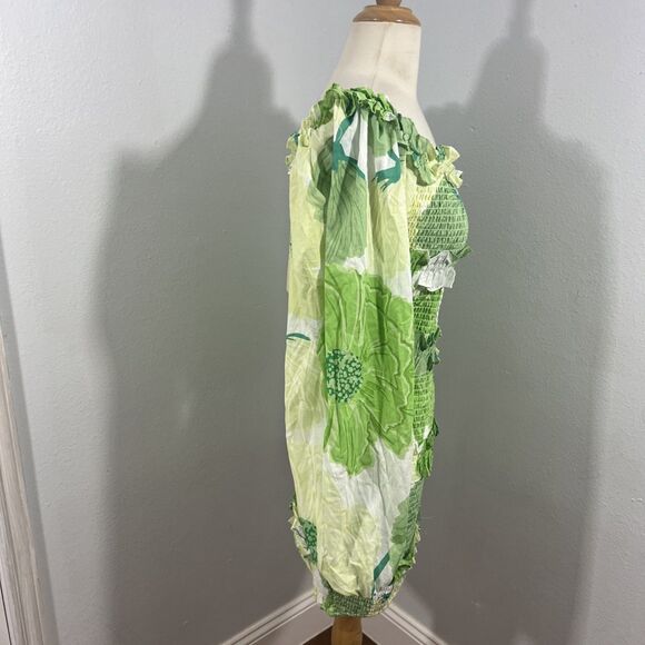 Sabo Mini Dress Women Berlyn Shirred Ruffle Party Vacation 90s Y2K - Picture 4 of 12